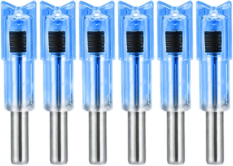 DEEPOWER Store Lighted Nocks for Crossbow Bolts 6-Pack Arrow Nocks for .300"/7.62mm Inside Diameter with ON/Off Switch Archery Nocks for Archery Hunting - Image 1